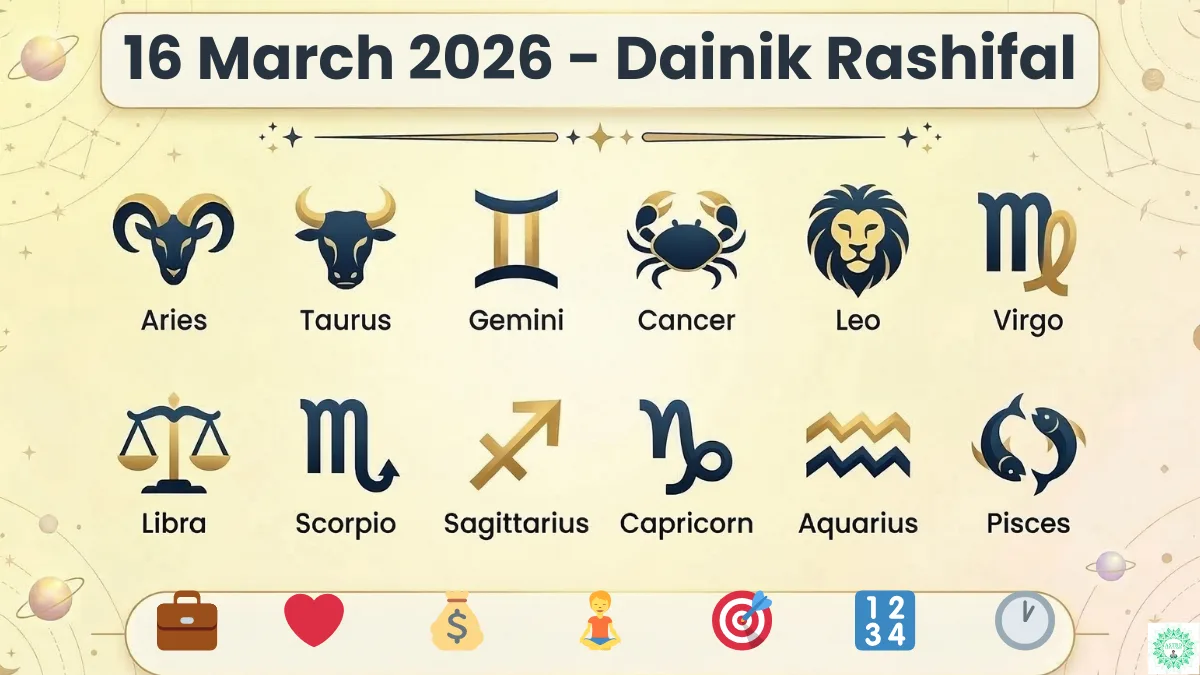 16 मार्च 2026 दैनिक राशिफल